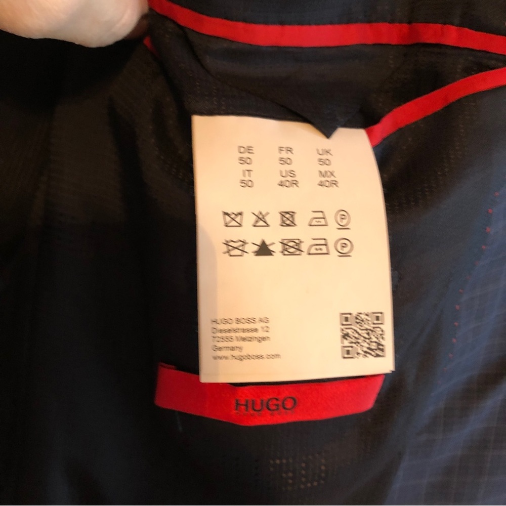 Hugo Boss Aeris $400 Trim Fit Check Sport Coat Black Blue Gray 100% Wool 40R - Picture 9 of 9